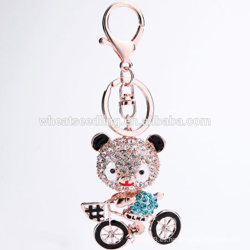 Llavero barato del recuerdo del llavero del oso del rhinestone del keychain de la manera